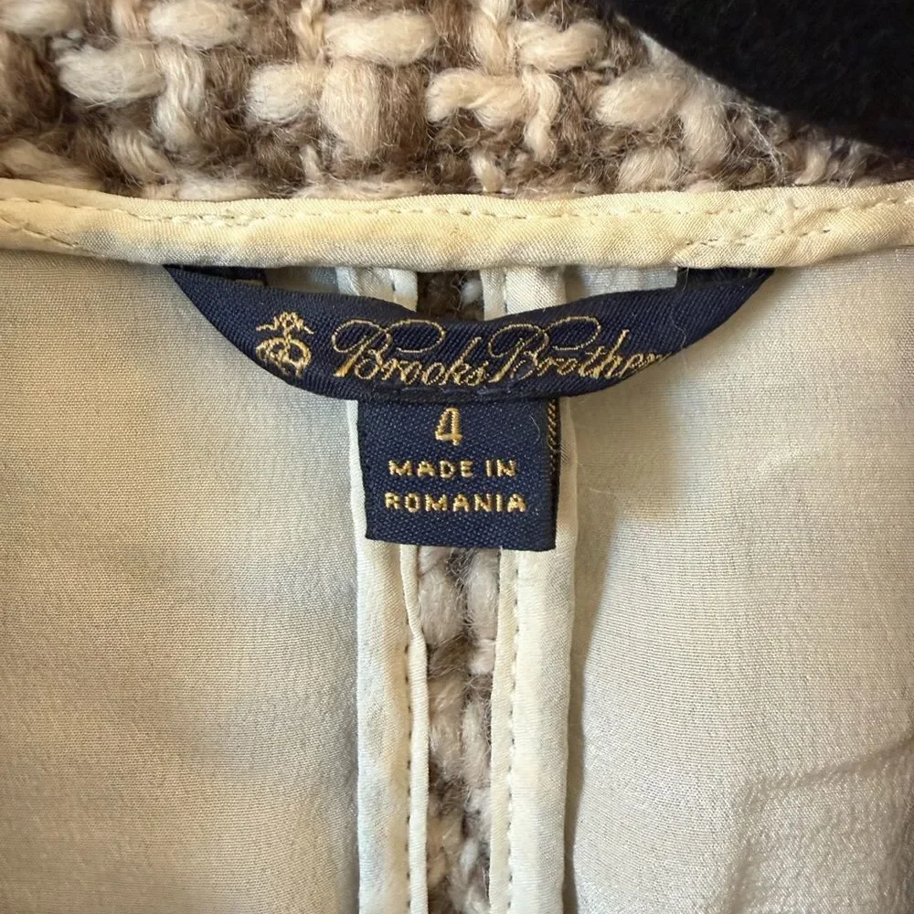 Brooks Brothers Brown Houndstooth Trench Coat
